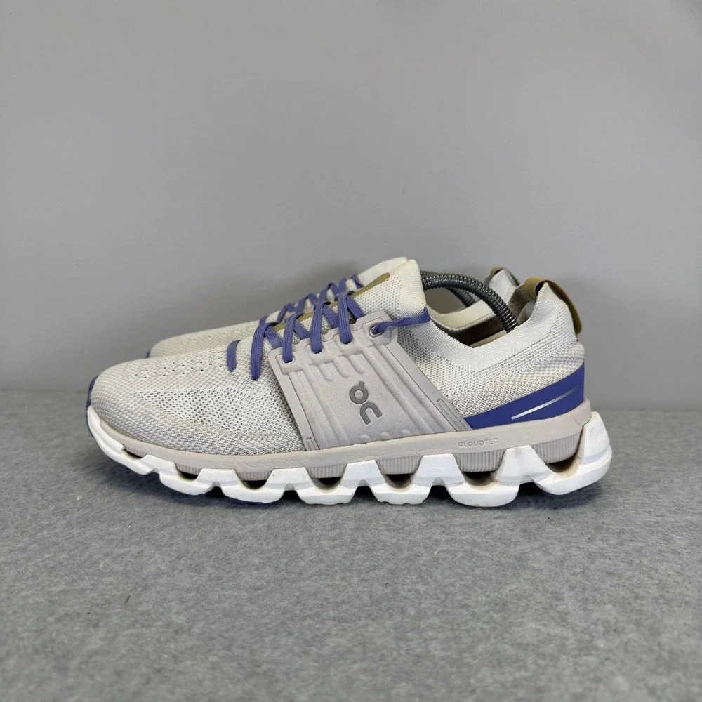 On Running Cloudswift Womens Shoes Size 9 White Purple Low Top Athletic Sneakers